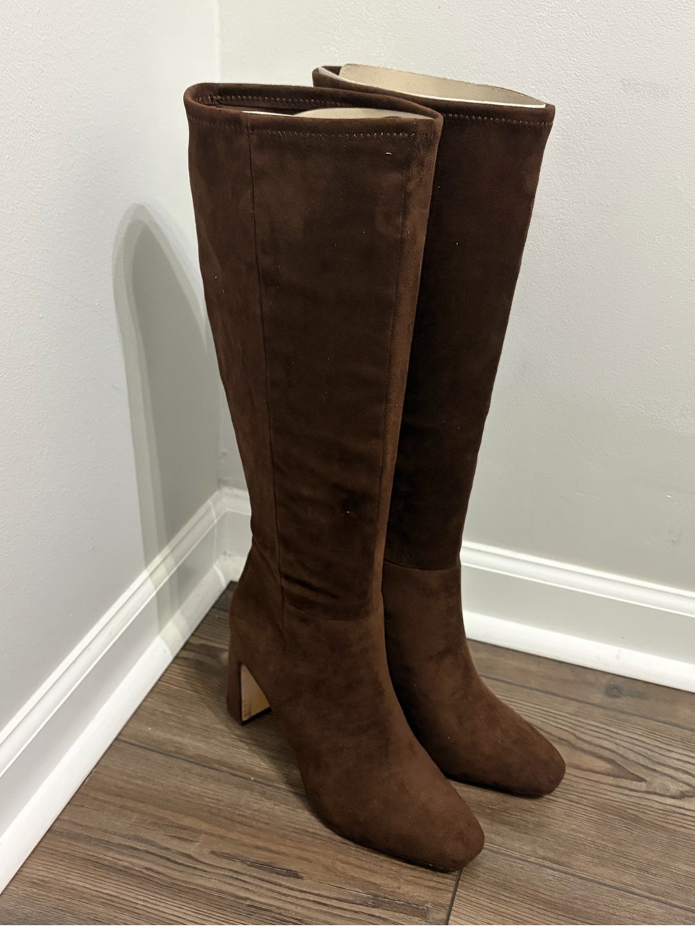 Madden Girl Dark Brown Suede Over-The-Knee Block Heel Boots Size 10